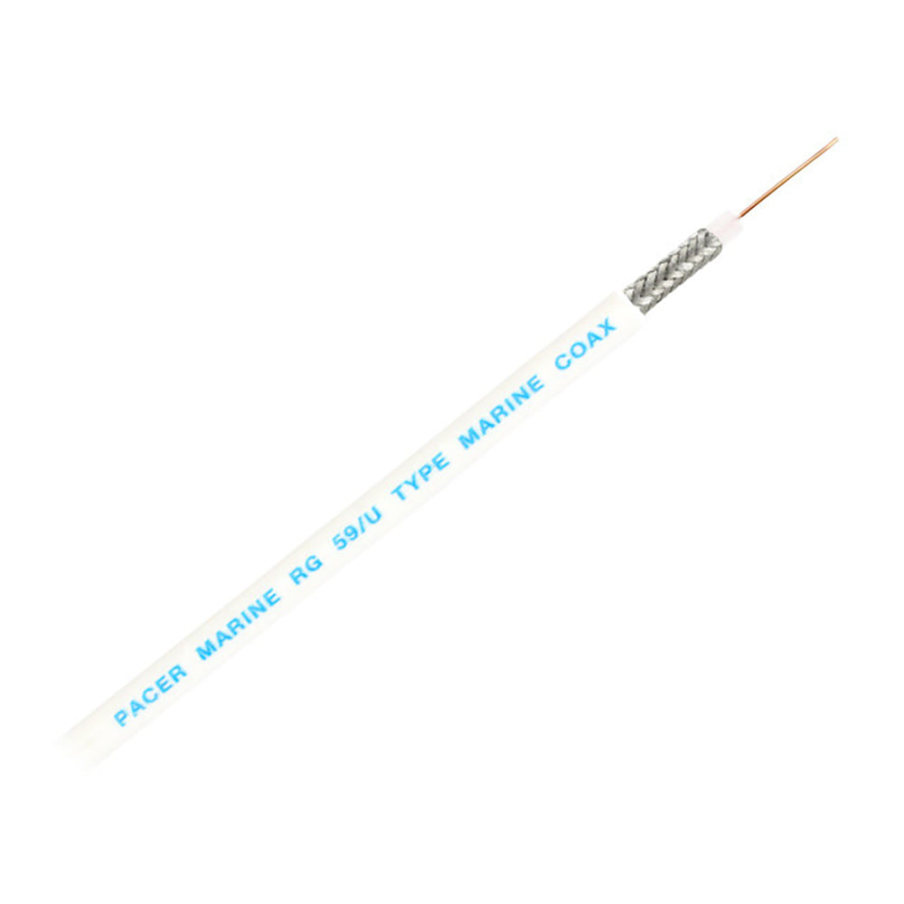 Pacer RG59UW Coax Cable - White - 200' — marine wire