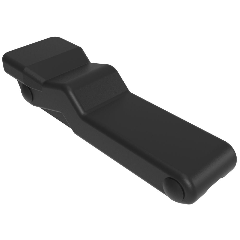 Southco Flexible Over-Center Draw Latch, Large Size, Stainless Steel Concealed Keeper, Black Latch Body — marine latches