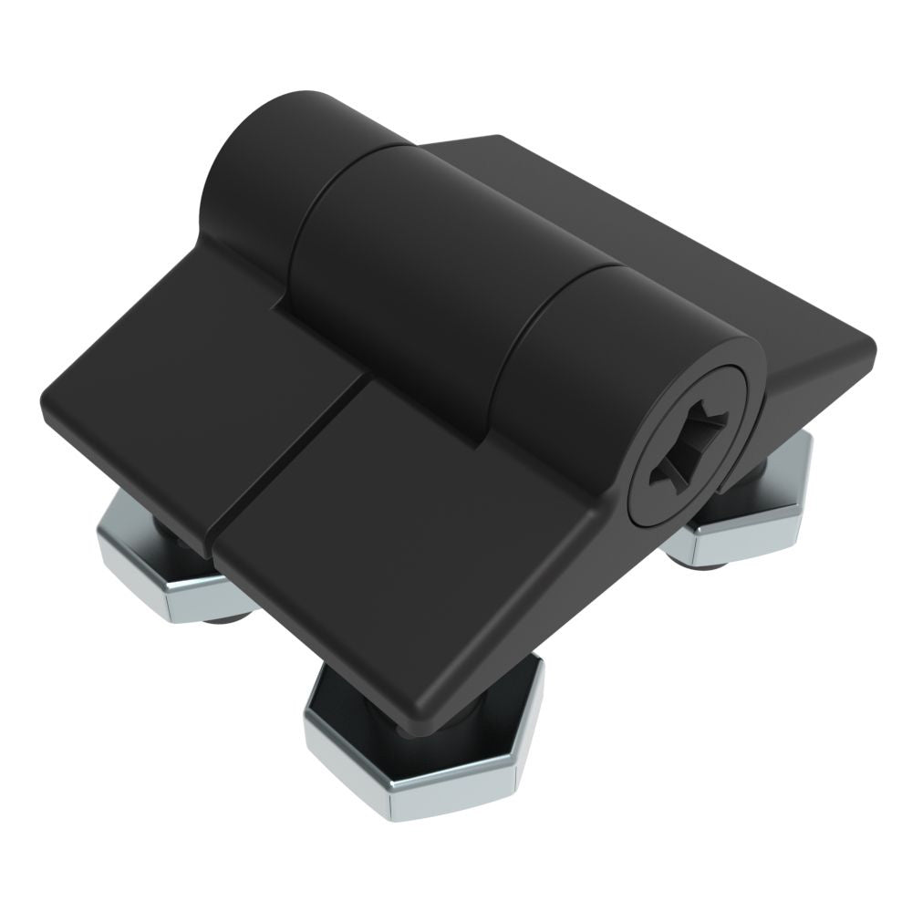 Southco Adjustable Torque Hinge, Symmetric Torque, Small Size, Acetal Copolymer, Natural, Black — marine hinges