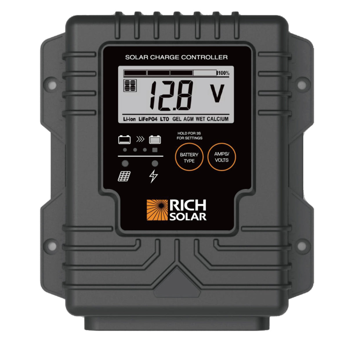RICH SOLAR BRAVO Waterproof 10 | 10 Amp Waterproof PWM Solar Charge Controller