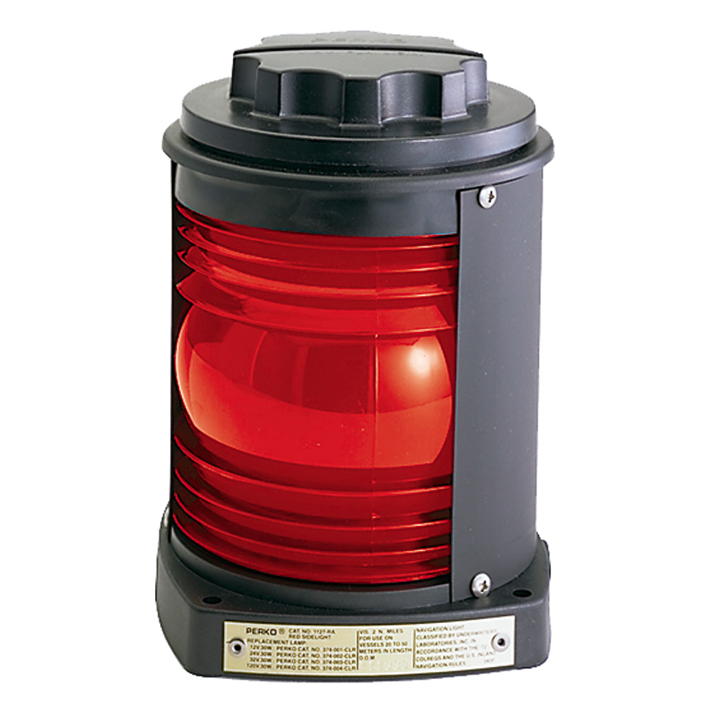 Perko Side Light - Black Plastic, Red Lens — marine navigation lights