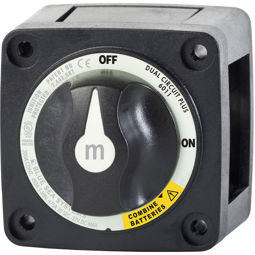 Blue Sea Systems Blue Sea 6011200 m-Series Battery Switch Dual Circuit Plus - Black — marine battery management
