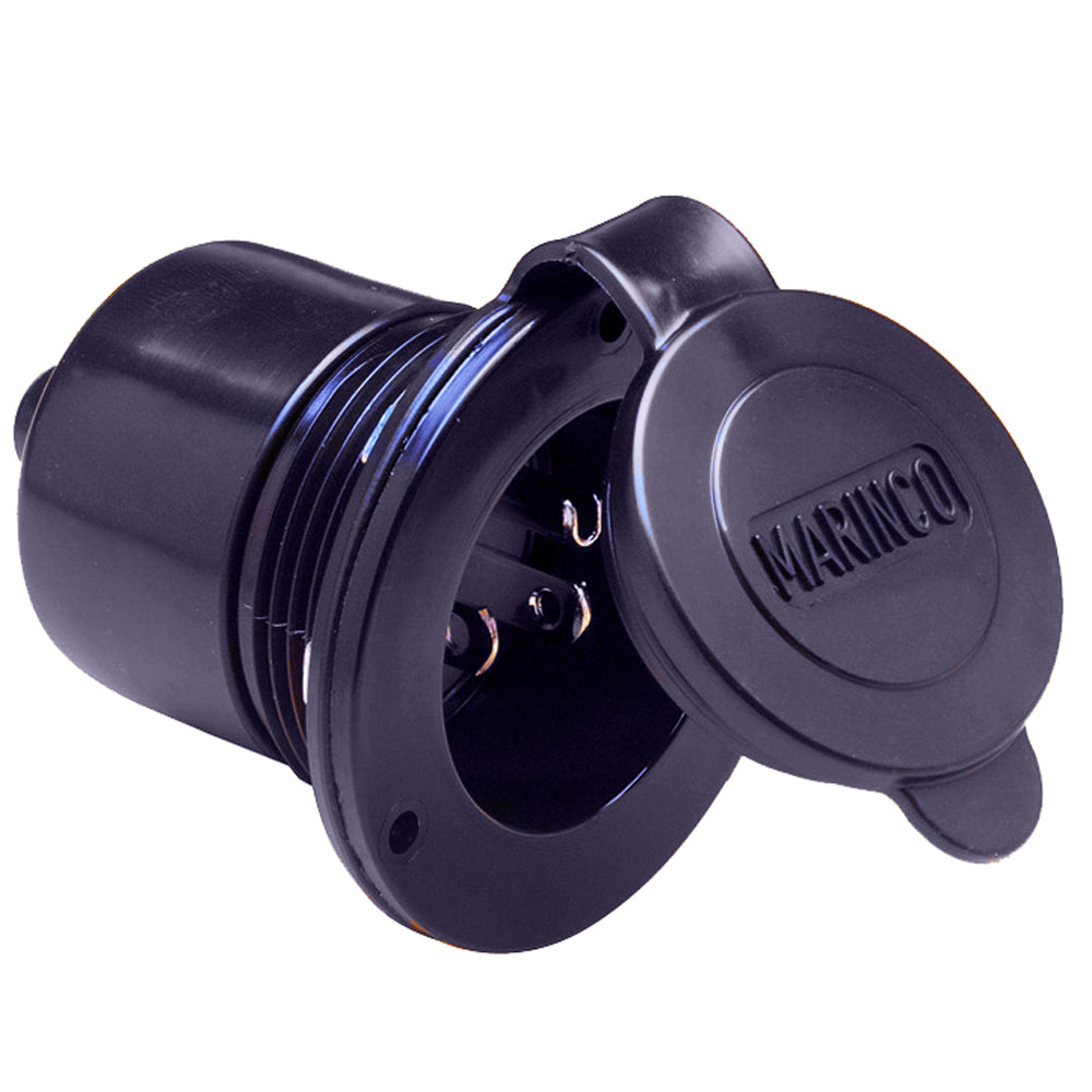 Marinco Marine On-Board Hard Wired Charger Inlet - 15Amp - Black — marine shore power