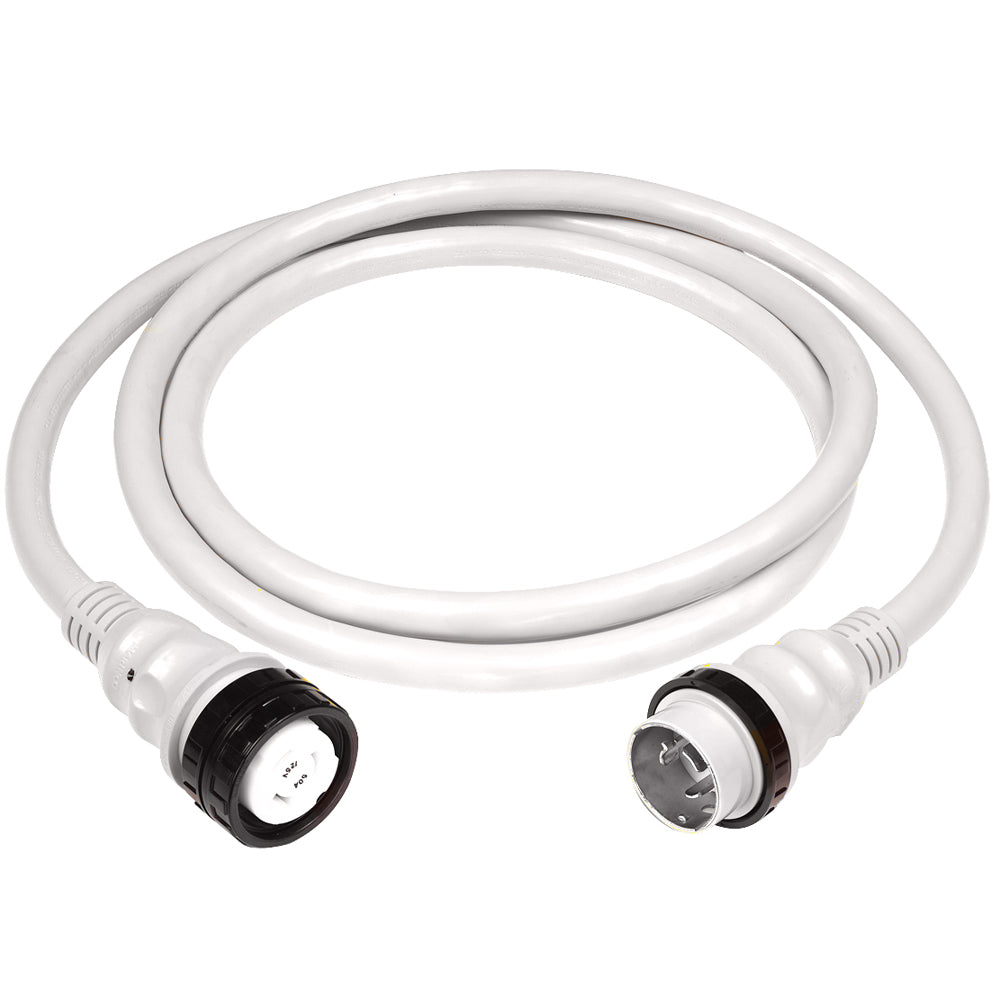 Marinco 50Amp 125/250V Shore Power Cable - 50' - White — marine shore power