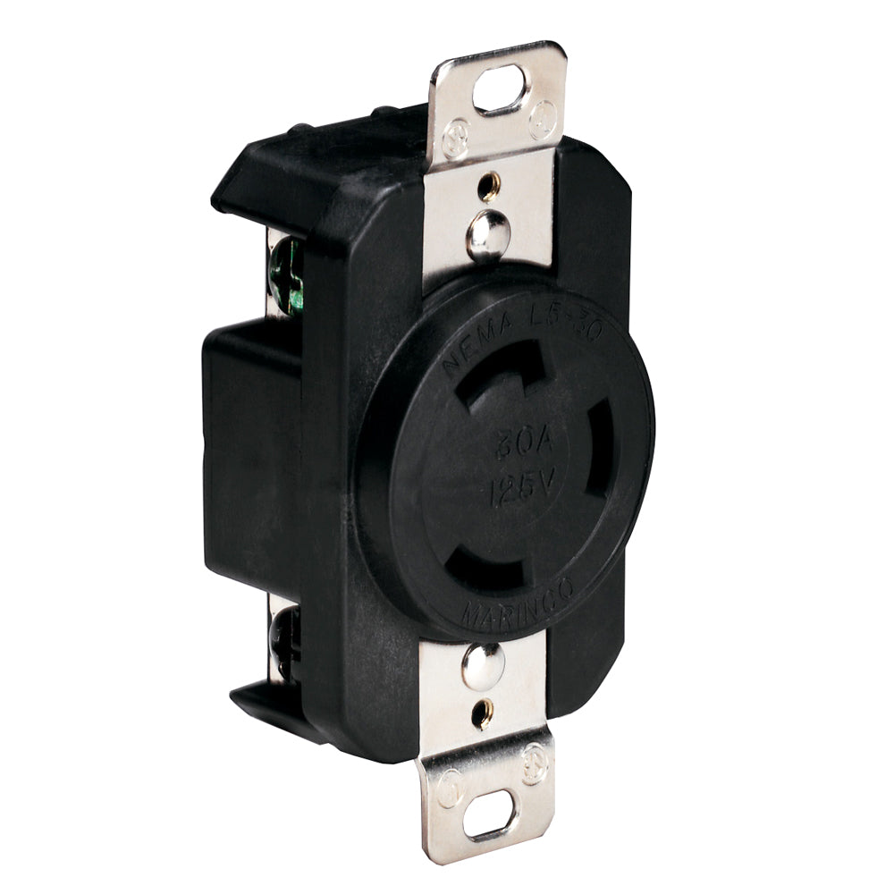 Marinco 305CRRB 125V 30Amp Locking Receptacle - Black — marine shore power