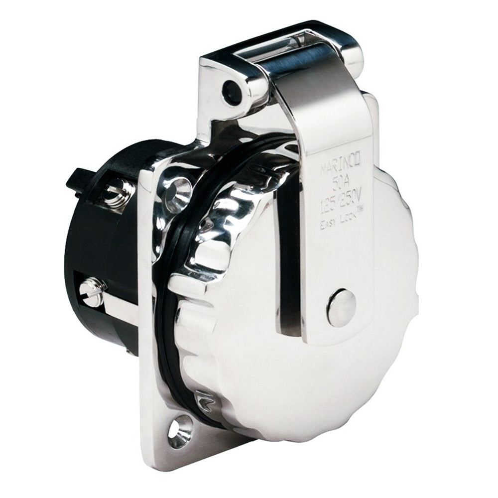 Marinco 6373EL 50Amp 125/250V Stainless Steel Inlet w/o Rear Safety Enclosure — marine shore power