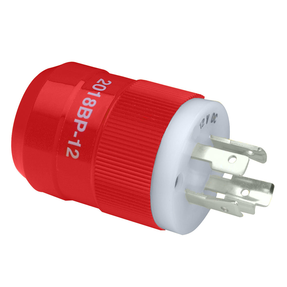 Marinco 2018BP-12 Locking Charger Plug (Male) - Red — marine shore power