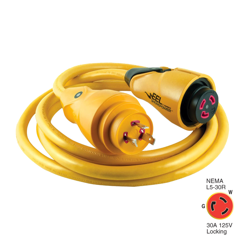 Marinco CS30-12 EEL 30A 125V Shore Power Cordset - 12' - Yellow — marine shore power