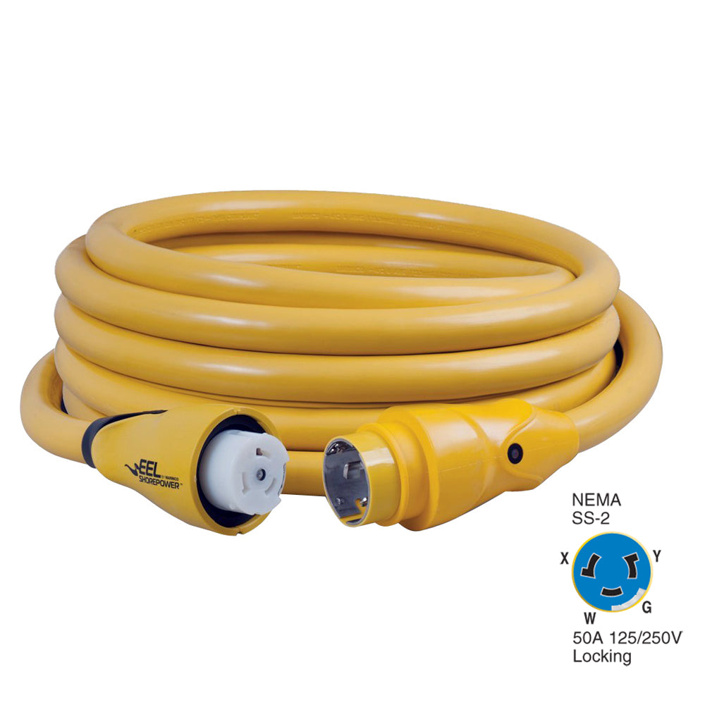 Marinco CS504-25 EEL 50A 125V/250V Shore Power Cordset - 25' - Yellow — marine shore power