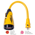 Marinco P15-30 EEL 30A-125V Female to 15A-125V Male Pigtail Adapter - Yellow — marine shore power
