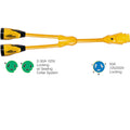 Marinco Y504-2-503 EEL (2)50A-125V Female to (1)50A-125/250V Male "Y" Adapter - Yellow — marine shore power