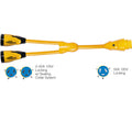 Marinco Y504-2-504 EEL (2)50A-125/250V Female to (1)50A-125/250V Male "Y" Adapter - Yellow — marine shore power