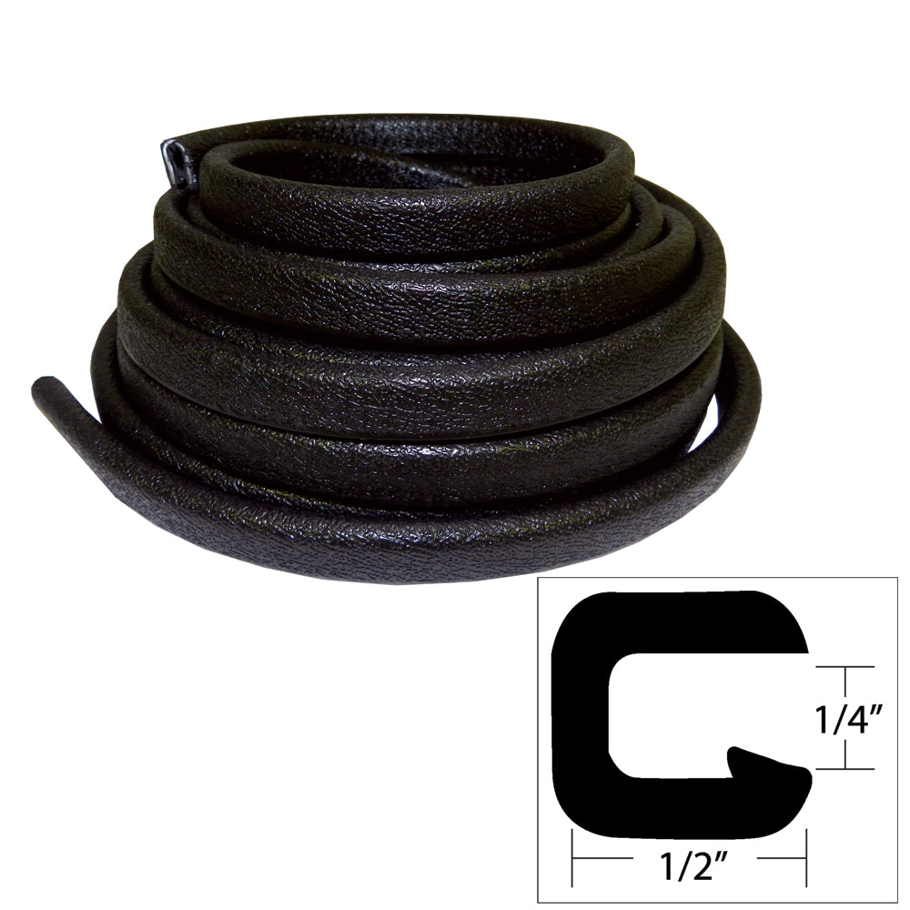 TACO Marine TACO Flexible Vinyl Trim - ¼" Opening x ½"W x 25'L - Black — marine accessories