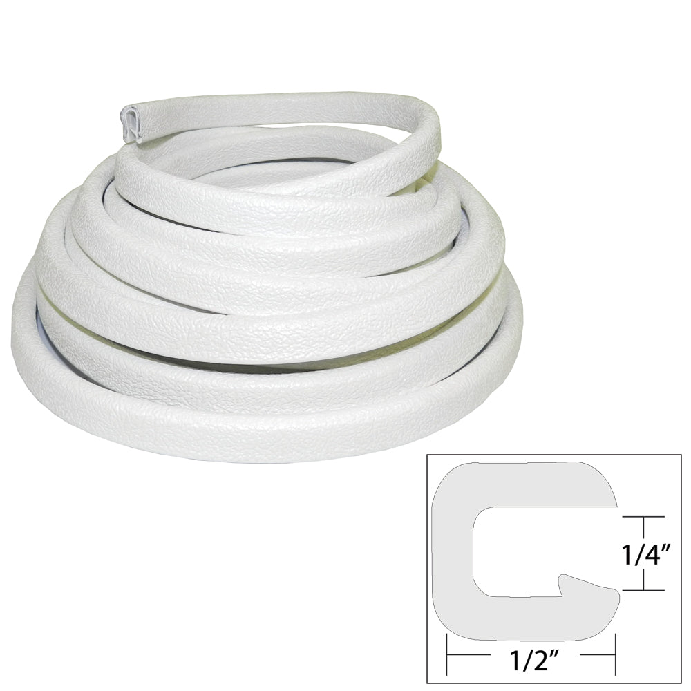 TACO Marine TACO Flexible Vinyl Trim - ¼" Opening x ½"W x 25'L - White — marine accessories