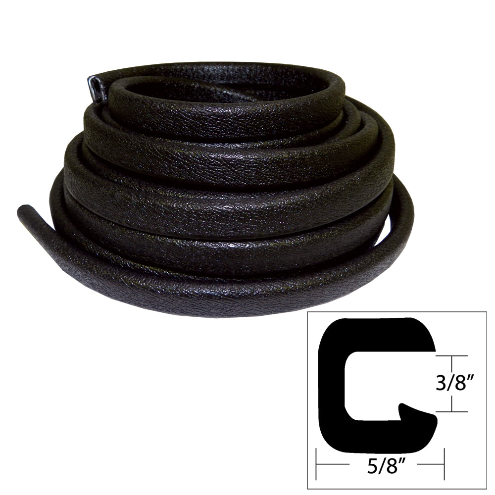 TACO Marine TACO Flexible Vinyl Trim - ⅜" Opening x ⅝"W x 25'L - Black — marine accessories