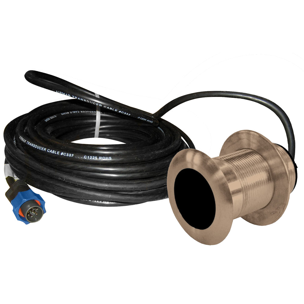 Lowrance B117 0° 50/200kHz Thru-Hull Depth/Temp w/Blue Connector - 600W — marine transducers
