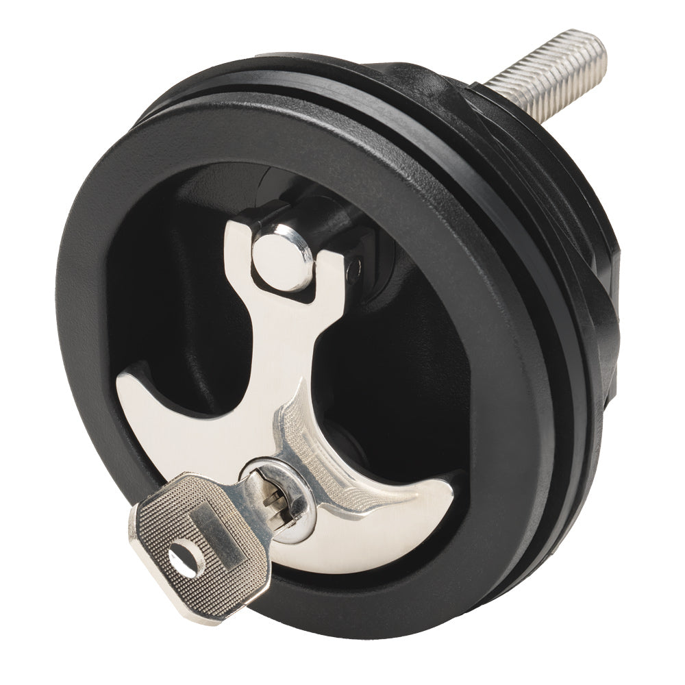 Whitecap Compression Handle - Nylon Black/SS - Locking — marine latches