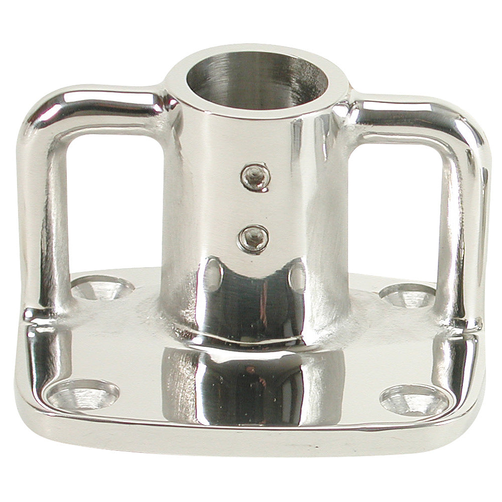 Whitecap 4° Rectangular Base - 316 Stainless Steel - 3-1/2" x 3" — marine rail fittings