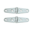 Whitecap Strap Hinge - CP/Brass - 4" x 1" - Pair — marine hinges