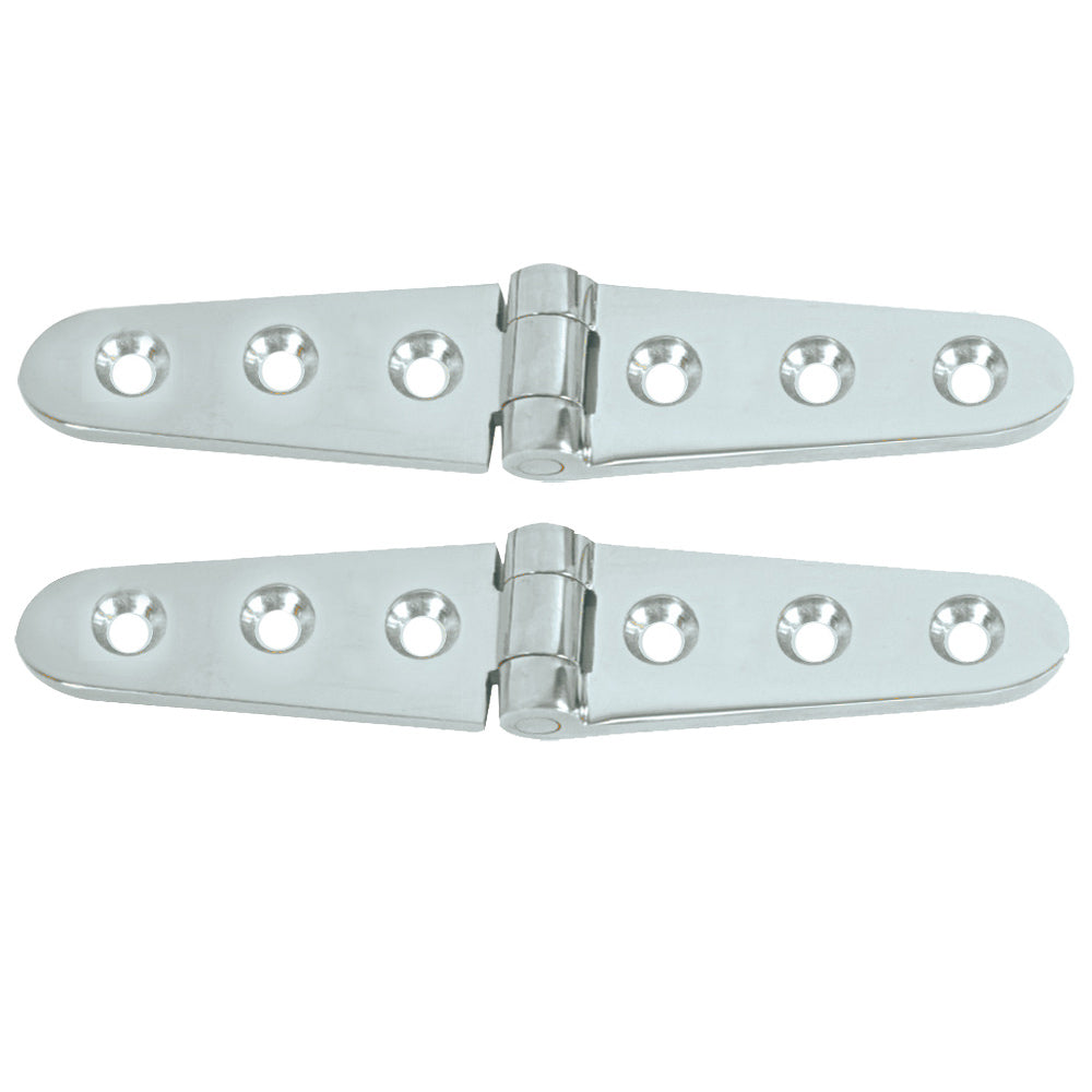 Whitecap Strap Hinge - CP/Brass - 6" x 1-1/8" - Pair — marine hinges