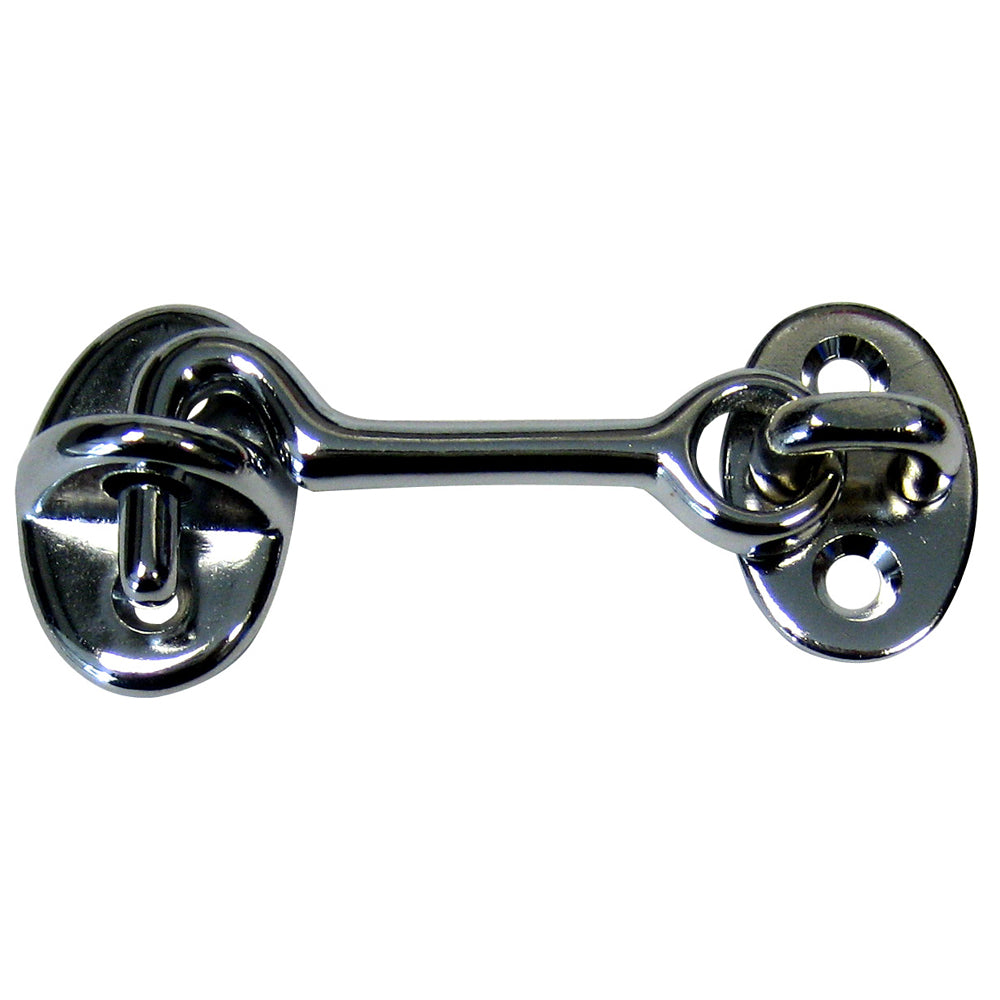 Whitecap Cabin Door Hook - CP/Brass - 2" — marine latches