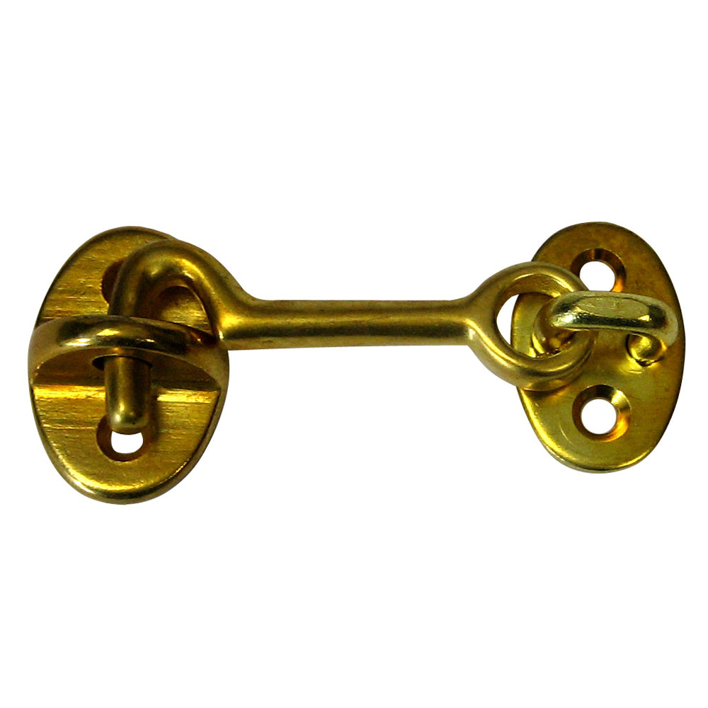 Whitecap Cabin Door Hook - Polished Brass - 2" — marine latches
