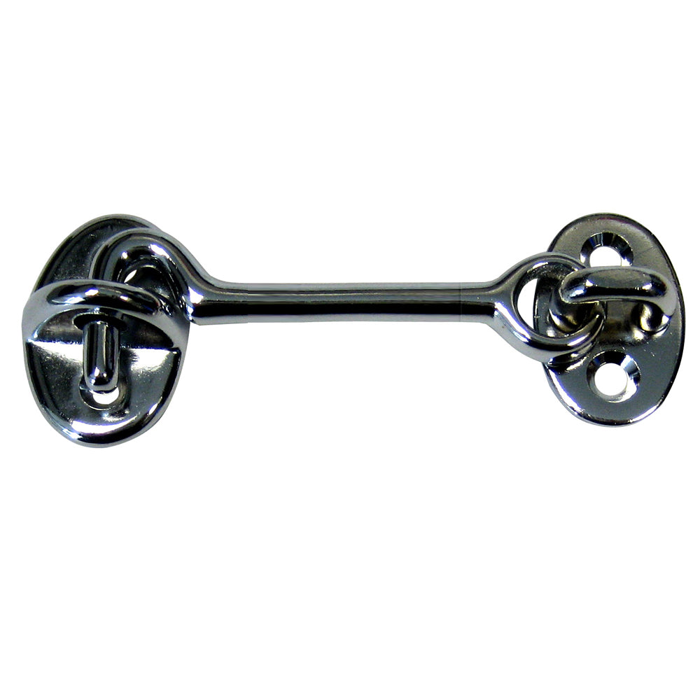 Whitecap Cabin Door Hook - CP/Brass - 3" — marine latches