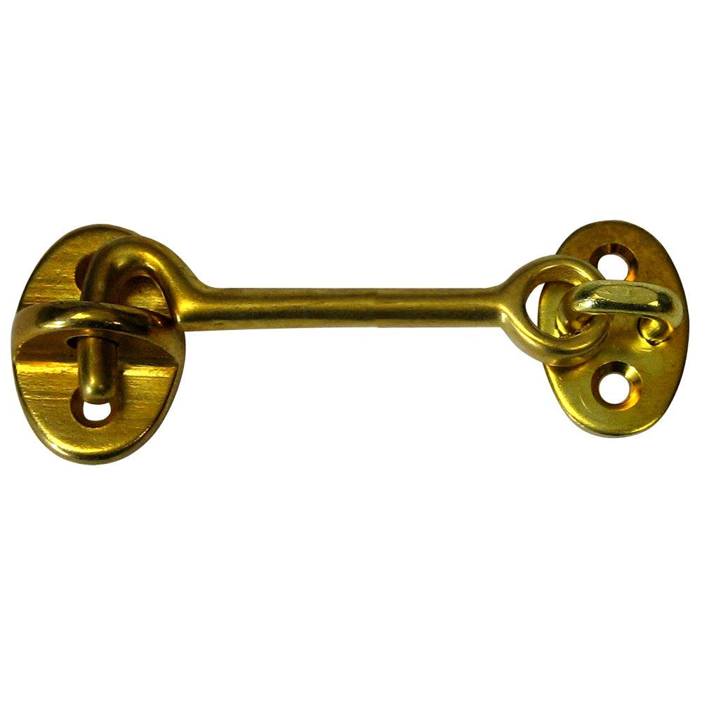 Whitecap Cabin Door Hook - Polished Brass - 3" — marine latches