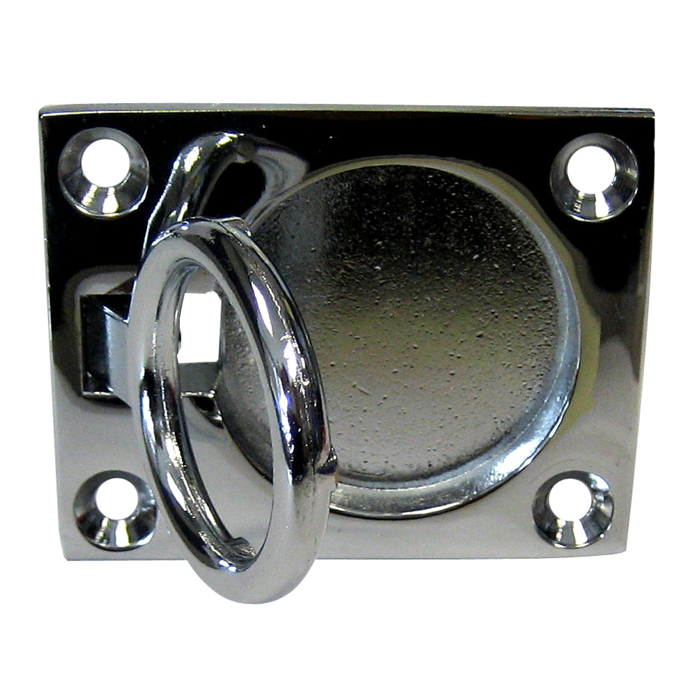 Whitecap Flush Pull Ring - CP/Brass - 2" x 2-1/2" — marine latches