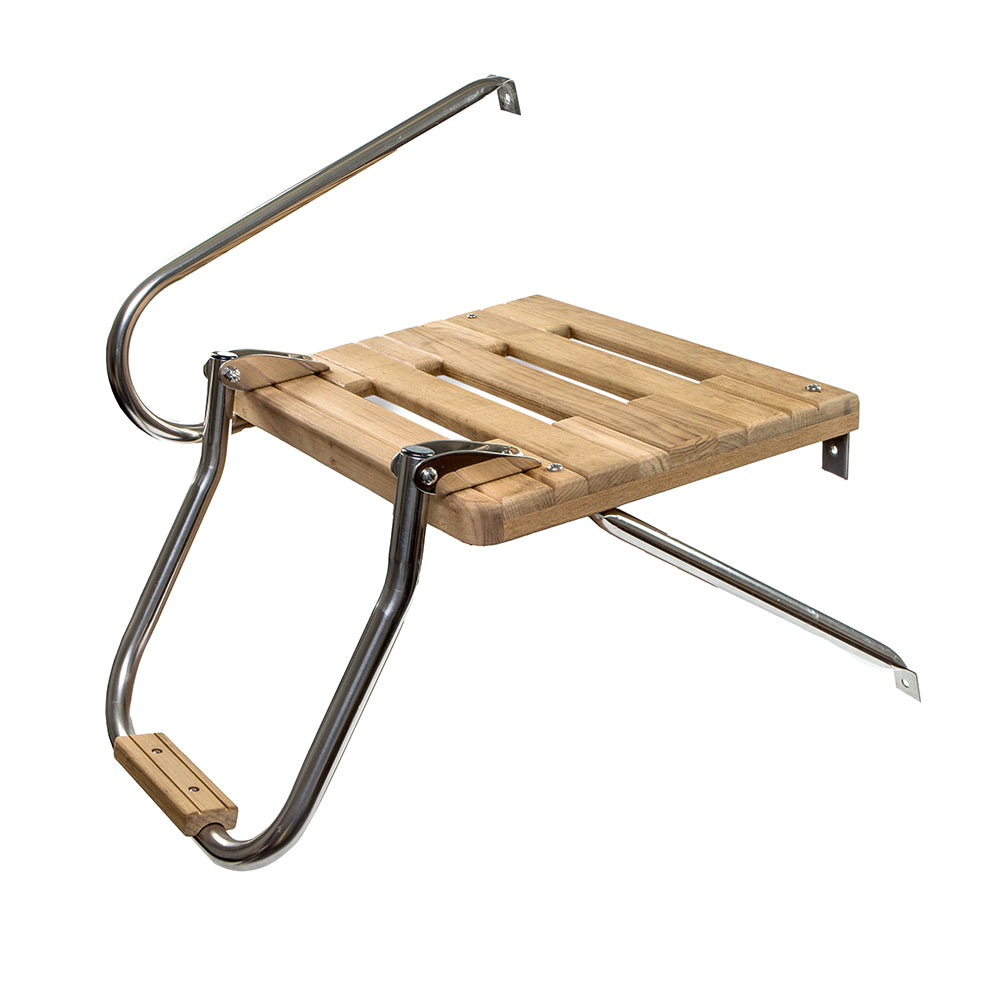 Whitecap Teak Swim Platform w/Ladder f/Outboard Motors — marine swim platforms