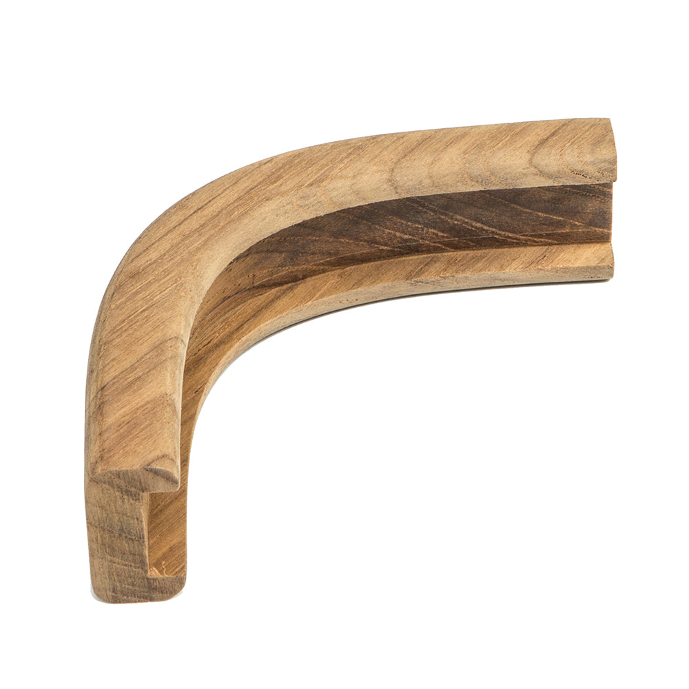Whitecap Teak Track Outside Corner Molding - 3/4" — marine teak