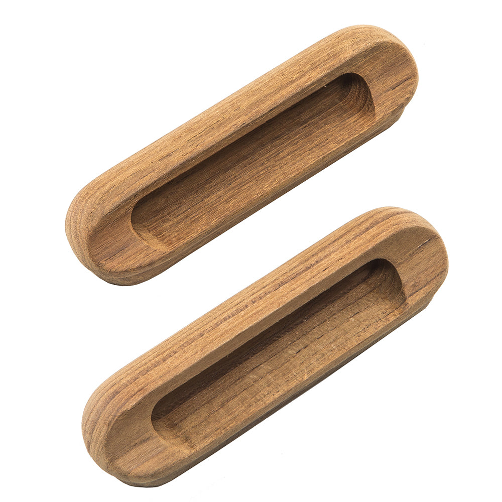 Whitecap Teak Oblong Drawer Pull - 4-1/16"L - 2 Pack — marine teak