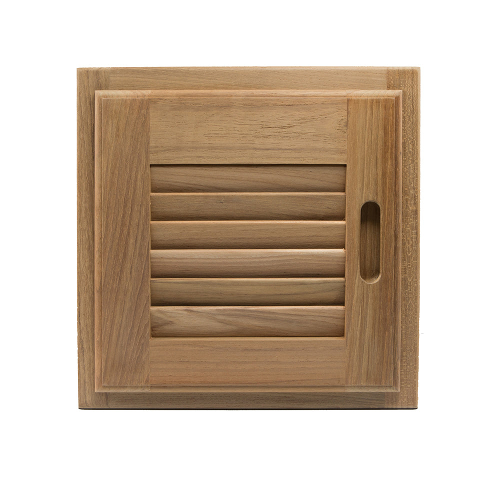 Whitecap Teak Louvered Door & Frame - Right Hand - 12" x 12" — marine teak