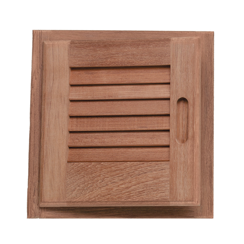 Whitecap Teak Louvered Door & Frame - Left Hand - 12" x 12" — marine teak