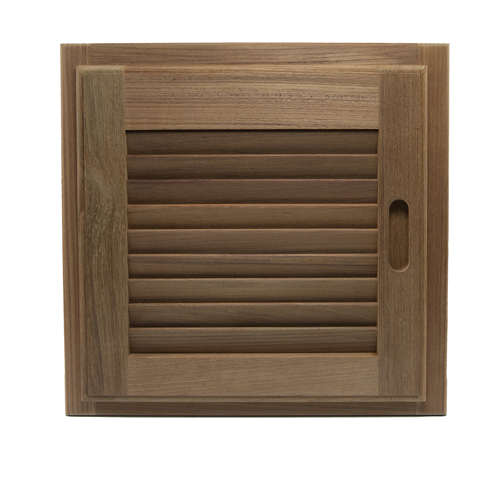 Whitecap Teak Louvered Door & Frame - Right Hand - 15" x 15" — marine teak