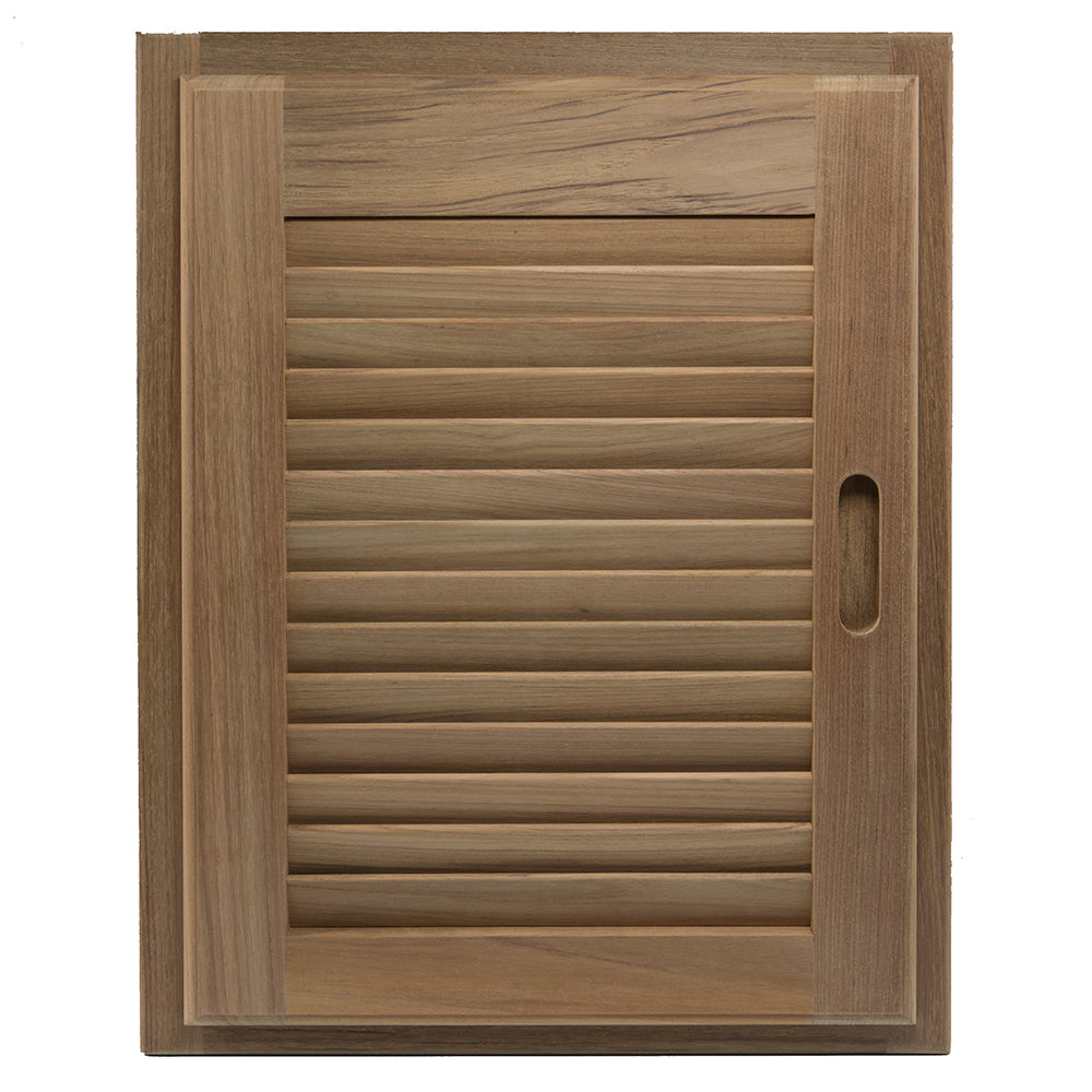 Whitecap Teak Louvered Door & Frame - Right Hand - 15" x 20" — marine teak