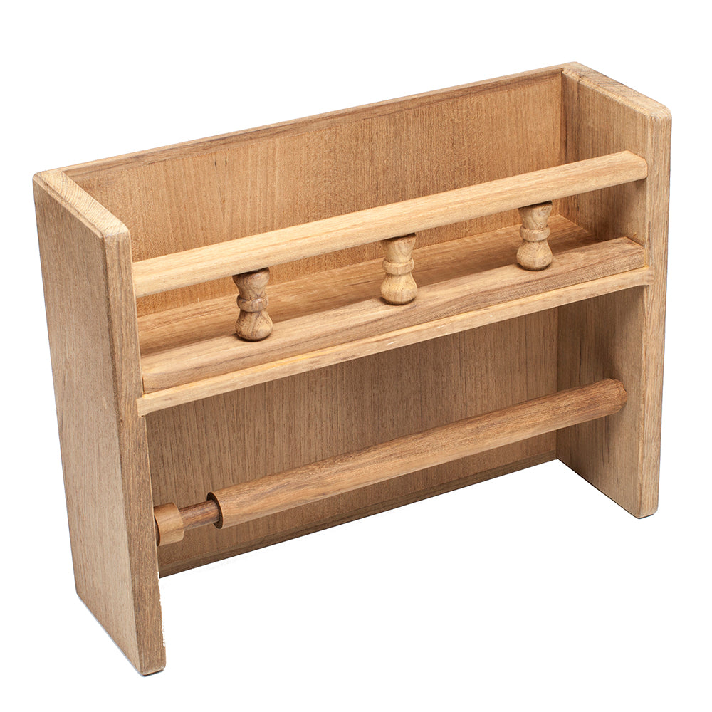 Whitecap Teak Paper Towel Holder w/Spice Rack — marine teak