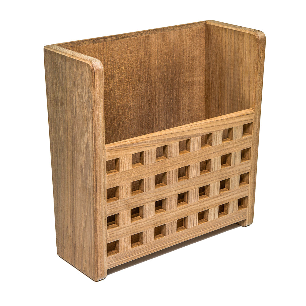 Whitecap Teak Grate Front Magazine Rack — marine teak