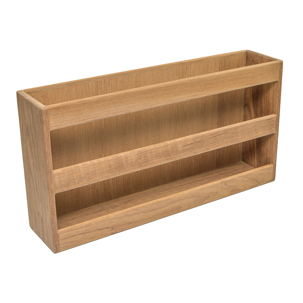 Whitecap Teak Double-Wide Magazine Rack — marine teak