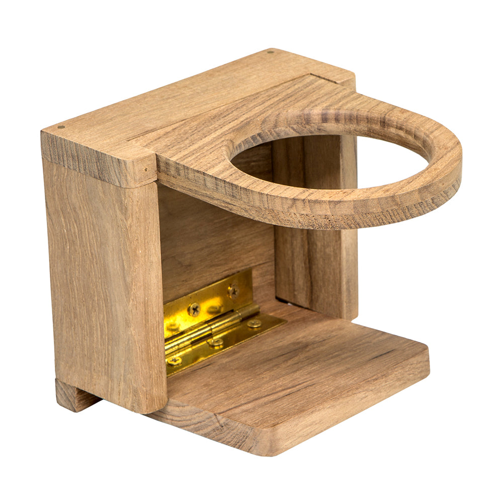 Whitecap Teak Folding Drink Holder — marine teak