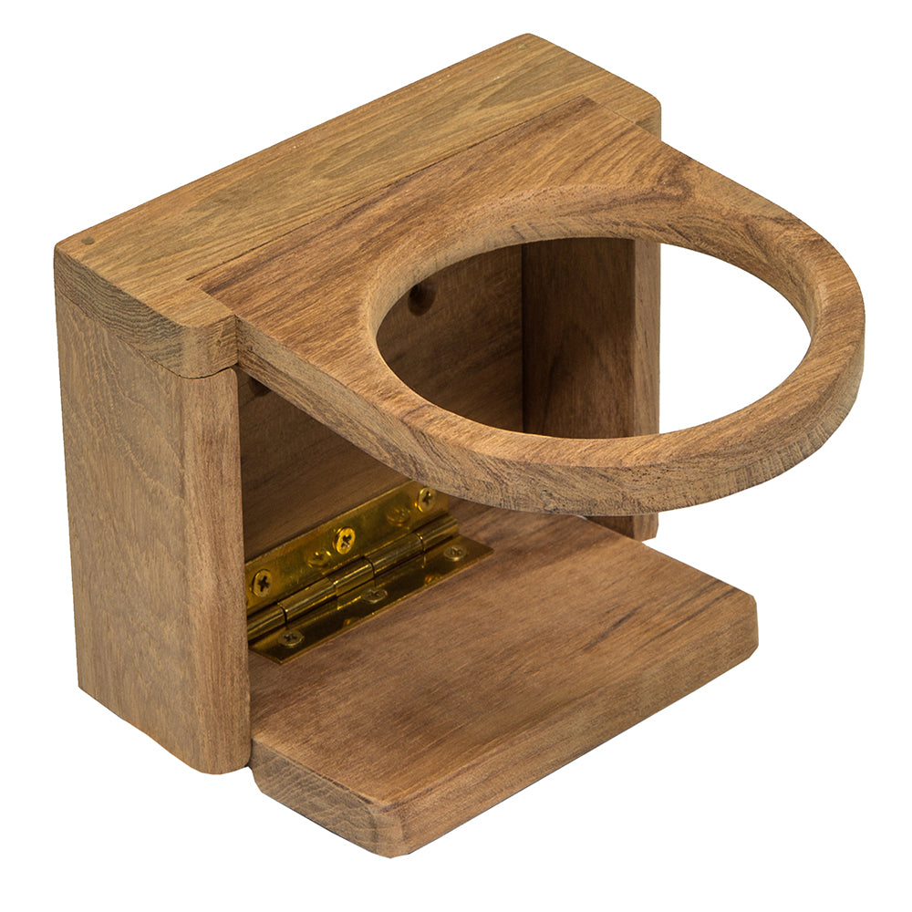 Whitecap Teak Folding Insulated Drink Holder — marine teak