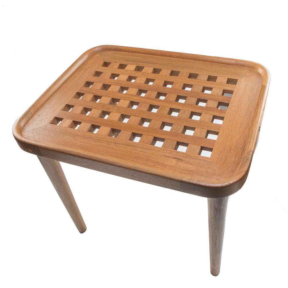 Whitecap Teak Cockpit Grate End Table — marine teak