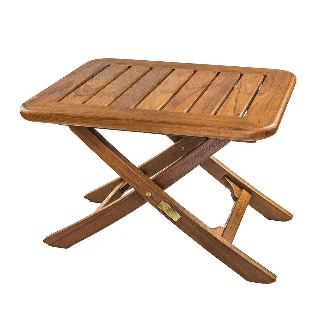 Whitecap Teak Small Adjustable Slat Top Table — marine teak