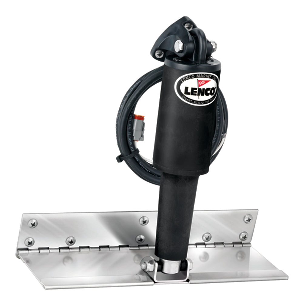 Lenco Marine Lenco 4" x 12" Limited Space Trim Tab Kit w/o Switch Kit 12V - Electro-Polished - Short Actuator — marine trim tabs