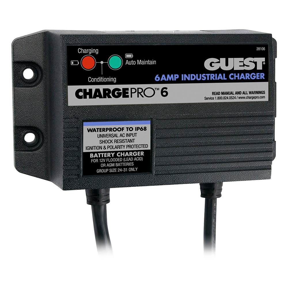 Guest 6A/12V 1 Bank 120V Input On-Board Battery Charger — marine battery chargers