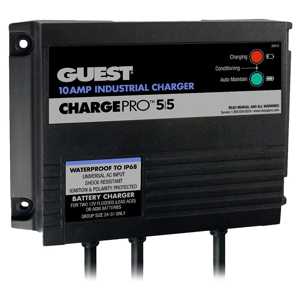 Guest 10AMP - 12/24V 2 Bank 120V Input On-Board Battery Charger — marine battery chargers