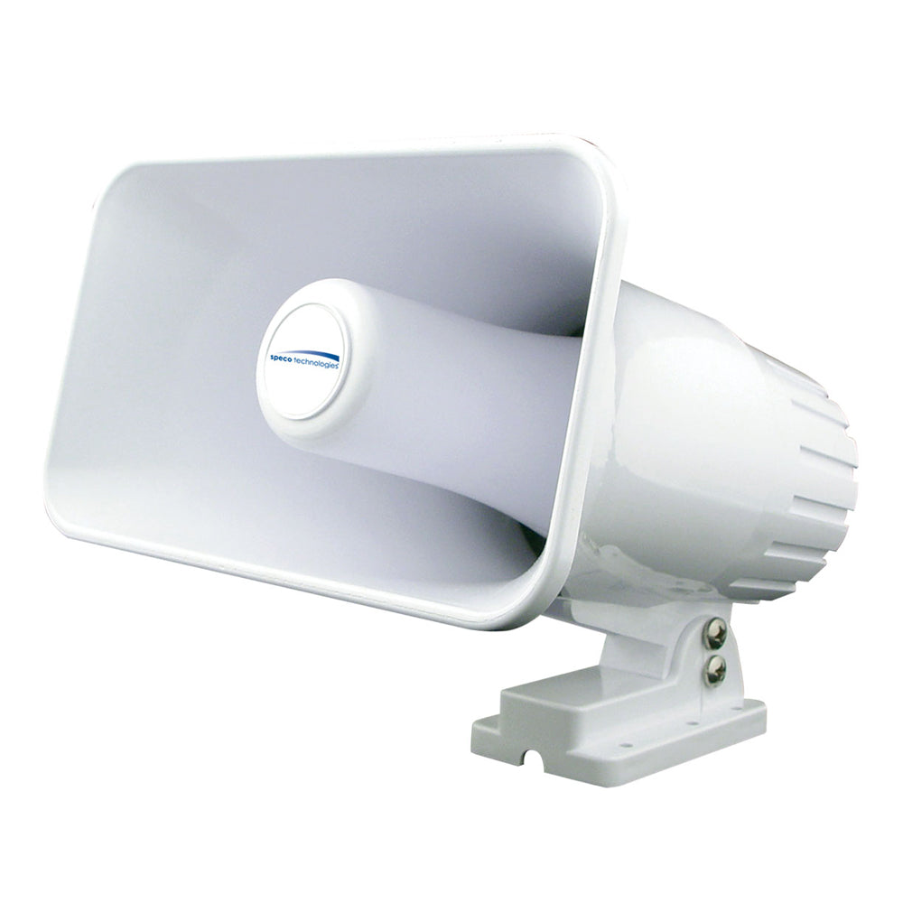 Speco Tech Speco 4" x 6" Weatherproof PA Speaker Horn - White — marine hailer horns