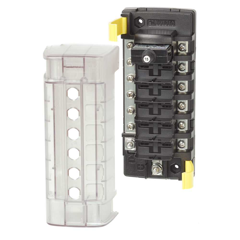 Blue Sea Systems Blue Sea 5052 ST CLB Circuit Breaker Block - 6 Position w/Negative Bus — marine circuit breakers