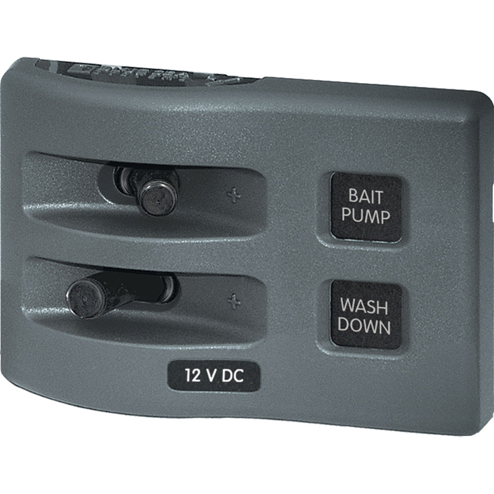 Blue Sea Systems Blue Sea 4303 WeatherDeck® 12V DC Waterproof Switch Panel - 2 Position — marine electrical panels