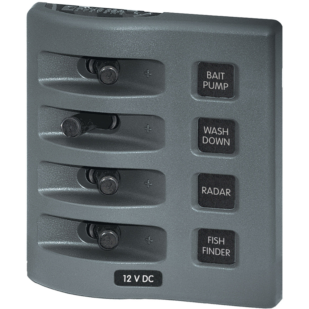 Blue Sea Systems Blue Sea 4305 WeatherDeck® 12V DC Waterproof Switch Panel - 4 Posistion — marine electrical panels